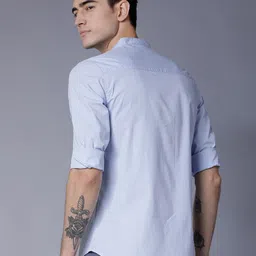 highlander Men Slim Fit Solid Spread Collar Casual Shirt image 3