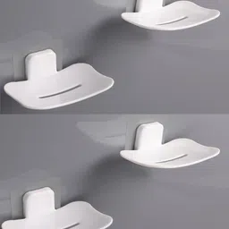 hk appliance 4PC Plastic Wall Mount SelfAdhesive Waterproof Kitchen Bathroom Soap Dish Holder image 2