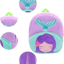 blingnbeats MERMAID Premium Plush Bag for 2 to 6 years kids 10L School Bag image 4