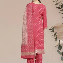 safaa Unstitched Wool Kurta & Palazzo Material Self Design image 2