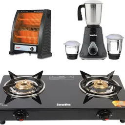 suryaviva Photon 2B + 2 Rod Room Heater + Victo 750 W Mixer Grinder Combo Glass Manual Gas Stove-picture-46