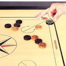 ssportshub Premium 26 Inch Wooden Carrom Board with Free Coins, Striker & Powder 66.4 cm Carrom Board image 4