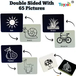 toyjos Flash Cards for Babies and Infants | High Contrast Double Sided Jumbo Pictures image 5