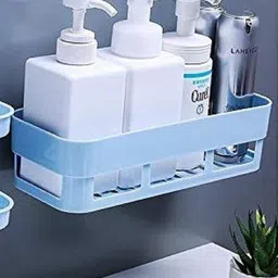 shrey Self Adhesive Wall Hanging BATHROOM floating Shelf (pack of 2) 1.124 Plastic Wall Shelf image 3