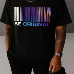 relva Men Printed Round Neck Cotton Blend Black T-Shirt-picture-27