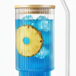 shipplier Modern Glass Cup with Lid & Straw – Eco-Friendly Smoothie Glass Tumbler-picture-47