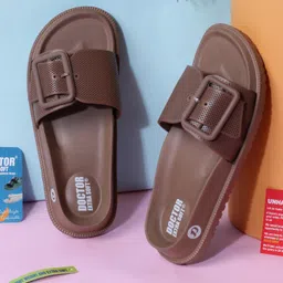 doctor extra soft Classic Cushion Sliders/Slippers with Adjustable Buckle Strap for Adult D-526 Women Slides image 1