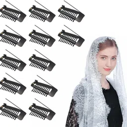 12Pcs Chunni Dupatta Clips with Safety Pin, 10-Teeth Strong Hair Pin-image-15