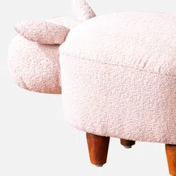nestroots Twee Bunny Fabric Pouffe In Pink Colour (Set Of 2) image 5