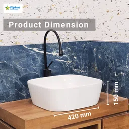 flipkart smartbuy TT-12 Premium Grade Ceramic's White Table +AG14+AG15 Table Top Basin image 4