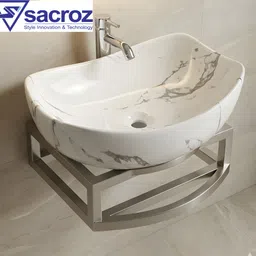 SACROZ Marble Finish Table Top Wash Basin / Sink for Bathroom MS-2610 Counter Top-picture-24