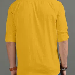 edin Pack of 2 Men Solid Pure Cotton Straight Kurta image 3