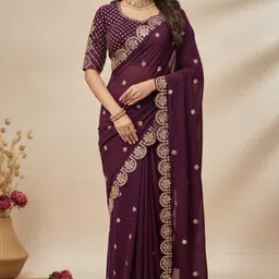 snxkd Embroidered Bollywood Georgette Saree-picture-32