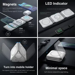 VELOGK All-in-One Foldable Wireless Charger for iOS Essentials Charging Pad image 3