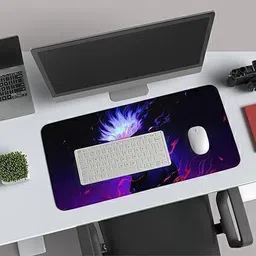 Gifting Domus Satoru Gojo Colorful Art Anime Large Mouse Pad With 10 Free Anime Stickers, Non Slip Base Mousepad image 3