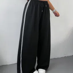 dockstreet Women Solid White, Black Track Pants image 5