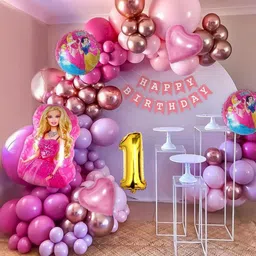 lala balloon Barbie Birthday Theme Decoration Set, It Makes Your Princess Happy..-picture-27