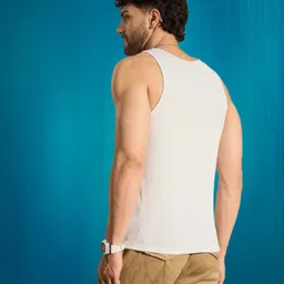 treasure look Men Solid Black Polyester Sando For Casual And Gym Men Vest image 2