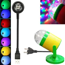 wrader USB Sunset Light & Disco DJ Light Combo Multicolor Lights for Home Décor Diwali Shower Laser Light-picture-34