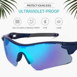 cubana club Sports Googles Mirrored UV Protection For Men Cricket Goggles, Trekking, Running-picture-20