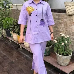 pearsilk Shirt Pant Co-ords Set image 3