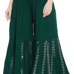 pinovo Pack of 2 Women Flared Multicolor Viscose Rayon Trousers image 2