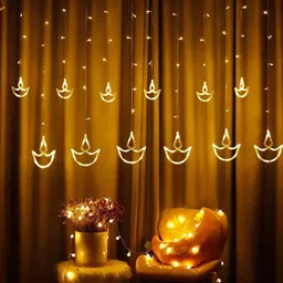 diyadecor 12 LEDs 3 m Yellow Steady, Flickering Diya Rice Lights-picture-37