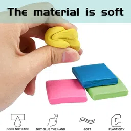 art ranger Kneadable Art Colourfull Eraser Ideal for Students and Adults Artist Non-Toxic Eraser image 3