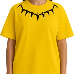 buddy collection Women Graphic Print Round Neck Elastane Yellow T-Shirt-picture-17