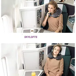 MELVIS Premium Fabric Neck Pillow, Unisex U-Shaped Micro Fibre Soft Cushions Comfortable Head Rest Neck Rest Pillow For Travel, Car, Train, Flight, Bus, Neck Travel Pillow Multipurpose, Grey-C image 5