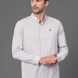 Red Tape Regular Fit Long Sleeves Button-Down Collar Opaque Striped Casual Shirt-picture-31