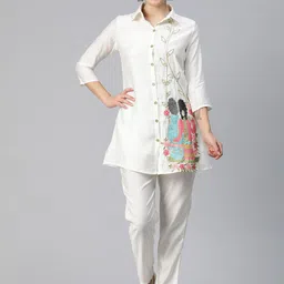 Readiprint Fashions Women Embroidered Pure Silk Tunic with Trousers-picture-21