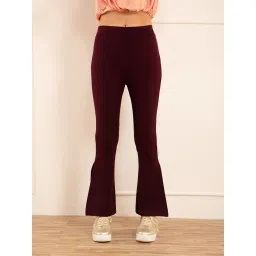 Nykd by Nykaa High Waisted Flared Pants- NYAT234 Zinfandel image 1
