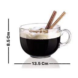 regalo (Set of 2) 450 ml Glass Cup with Handle image 2