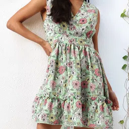 DressBerry Flaunt Your Floral Fetish A-Line Gathers Mini Dress-picture-10