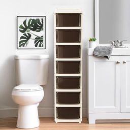 RUBOXA Cream-Coloured & Brown 7-Layer Drawer Storage Organisers-picture-9