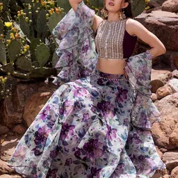 MABISH LUXE Embroidered Ready to Wear Lehenga Choli With Dupatta image 4