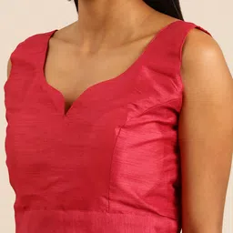 HERE&NOW Floral Beads & Stones Ready to Wear Mysore Silk Saree image 4