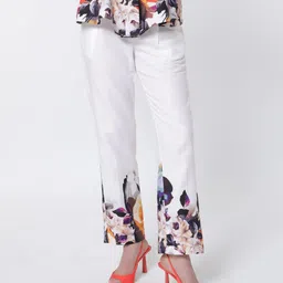 RAREISM Women Floral Printed Mid Rise Slim Fit Cotton Trousers-picture-28