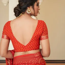 Reboot Fashions Bandhani Zari Pure Chiffon Bandhani Saree image 5