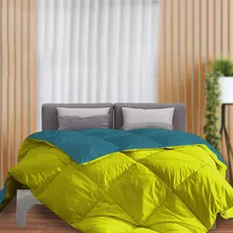 THE SLEEP COMPANY Green & Yellow Microfiber AC Room Single Bed Comforter-picture-14