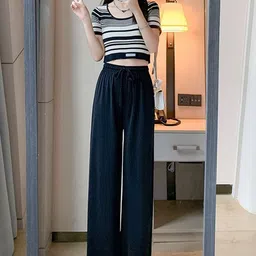 StyleCast Women Loose Fit Mid-Rise Flat-Front Regular Trousers-picture-30