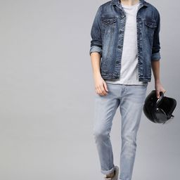 Roadster Men Blue Slim Tapered Fit Light Fade Stretchable Jeans-picture-37