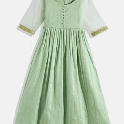 Ethnovog Green Striped Made To Measure Midi Dress-picture-36