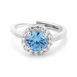 Zisthi 925 Sterling Silver Rhodium-Plated Classic Solitaire Adjustable Ring-picture-10