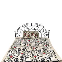 Exotic India Beige & Red Printed 300 TC Cotton Single Bedsheet With 1 Pillow Cover-picture-20