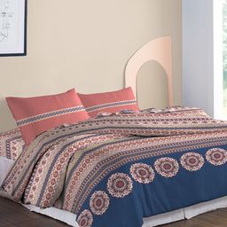 MYTRIDENT Blue & Beige Pure Cotton Mild Winter Double King Bedding With 2 Pillow Covers-picture-7