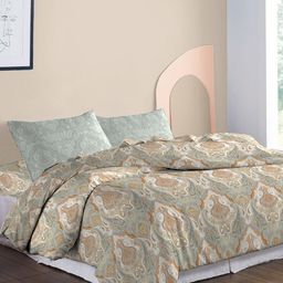 MYTRIDENT Olive & Rust Pure Cotton Mild Winter Double King Bedding With 2 Pillow Covers-picture-2