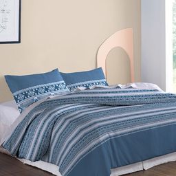MYTRIDENT Blue & White Pure Cotton Mild Winter Double King Bedding With 2 Pillow Covers-picture-6