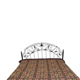 Exotic India Brown & Red Geometric Cotton 300 TC Queen Bedsheet with Pillow Covers-image-57